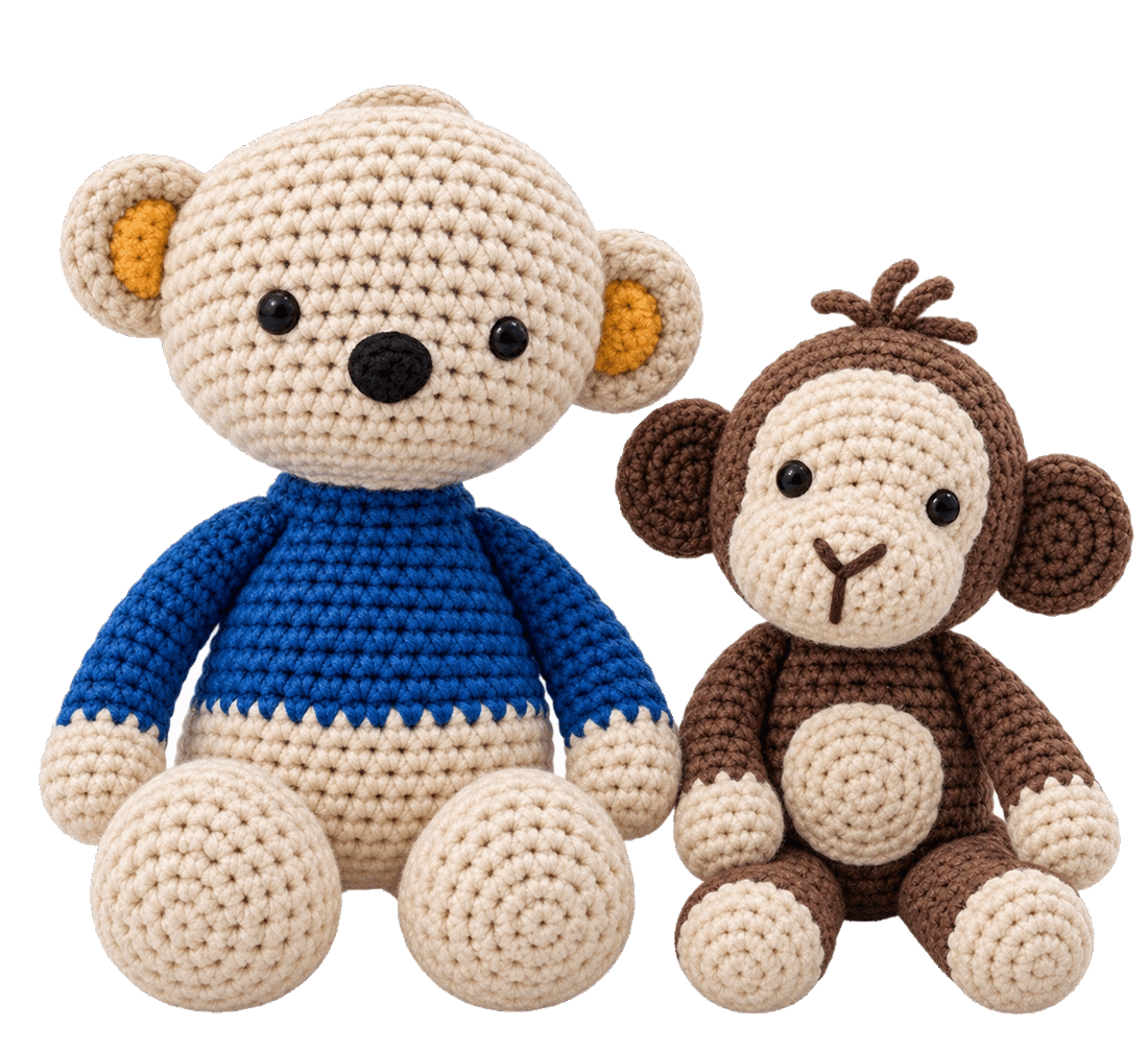 Teddy & Monkey Pair